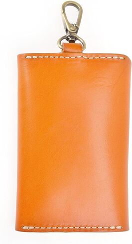 محفظة مفاتيح جلدية مصنوعة يدويًا للجنسين من ZLYC، حافظة بطاقات، سلسلة مفاتيح in Kuwait