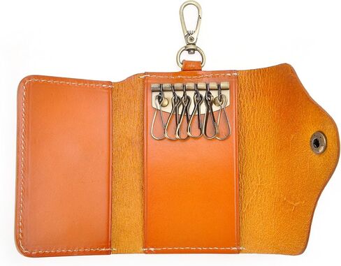 محفظة مفاتيح جلدية مصنوعة يدويًا للجنسين من ZLYC، حافظة بطاقات، سلسلة مفاتيح in Kuwait