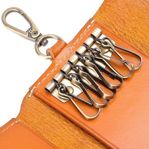 محفظة مفاتيح جلدية مصنوعة يدويًا للجنسين من ZLYC، حافظة بطاقات، سلسلة مفاتيح in Kuwait