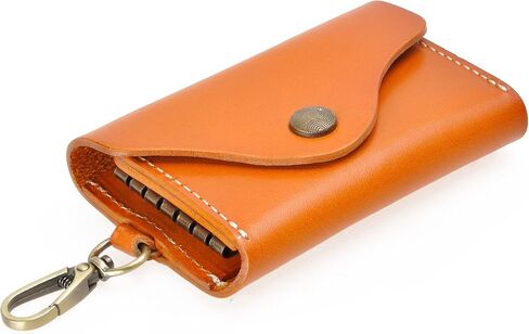 محفظة مفاتيح جلدية مصنوعة يدويًا للجنسين من ZLYC، حافظة بطاقات، سلسلة مفاتيح in Kuwait