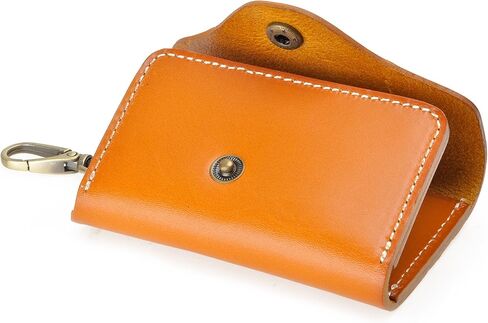 محفظة مفاتيح جلدية مصنوعة يدويًا للجنسين من ZLYC، حافظة بطاقات، سلسلة مفاتيح in Kuwait