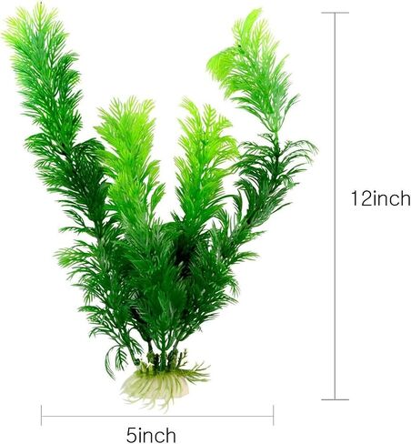 RUIAN 12 Inch Aquarium Plants Plastic Large Artificial Green Seaweed Water Plants Fish Tank Plants Decorations,10Pcs in Saudi Arabia