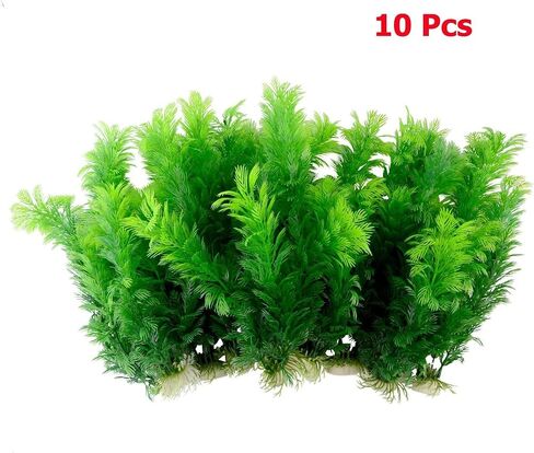 RUIAN 12 Inch Aquarium Plants Plastic Large Artificial Green Seaweed Water Plants Fish Tank Plants Decorations,10Pcs in Saudi Arabia