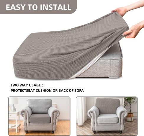 Sectional Couch Covers 3 Pieces Stretch Durable Cushion Covers L Shape Separate Sofa Couch Covers for Both Left/Right Sectional Couch(Sofa 2 Seater + 1 Chaise, Black) in Saudi Arabia