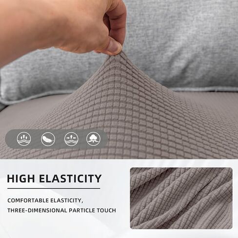 Sectional Couch Covers 3 Pieces Stretch Durable Cushion Covers L Shape Separate Sofa Couch Covers for Both Left/Right Sectional Couch(Sofa 2 Seater + 1 Chaise, Black) in Saudi Arabia
