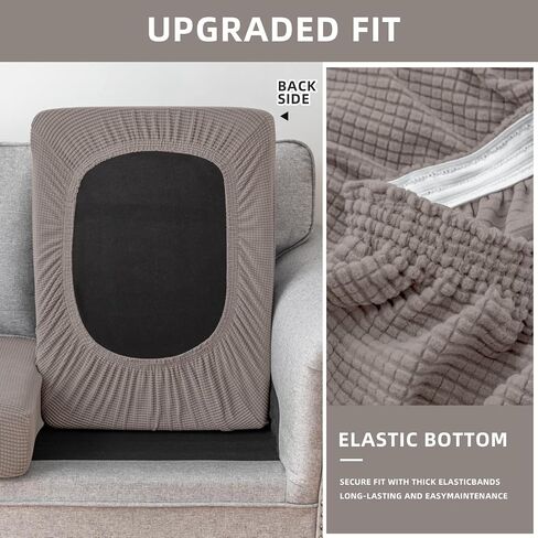 Sectional Couch Covers 3 Pieces Stretch Durable Cushion Covers L Shape Separate Sofa Couch Covers for Both Left/Right Sectional Couch(Sofa 2 Seater + 1 Chaise, Black) in Saudi Arabia