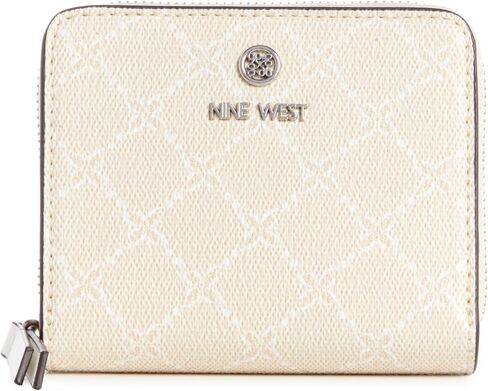 Nine West LINNETTE SLG Small Zip Around, Cream Logo in Saudi Arabia