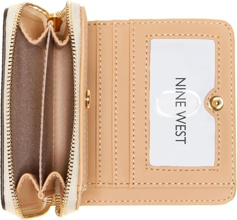 Nine West LINNETTE SLG Small Zip Around, Cream Logo in Saudi Arabia