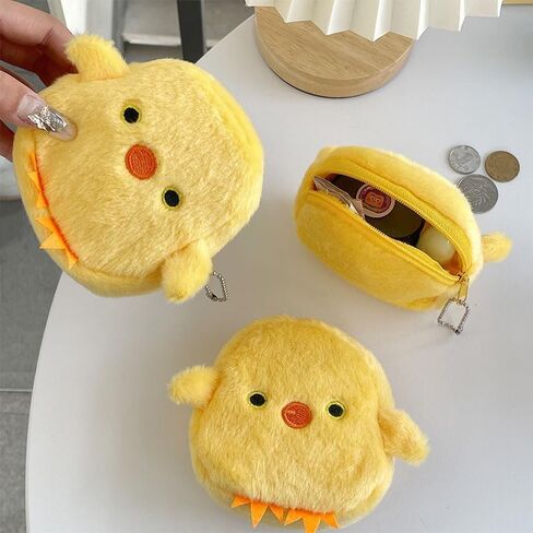 Yellow Cute Cartoon Chicken Coin Purse,Creative Chicken Shape Bag for Girls Mini Zipper Purse Wallets Women's Coin Purses and Pouches in Saudi Arabia