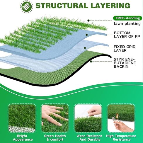 Artificial Pee Grass Pad for Dogs, Fake Grass Replacement Pads for Dog Potty Tray Training Pet Turf, Indoor and Outdoor Mat- 2 Packs (35.5" x 23.6") in Kuwait