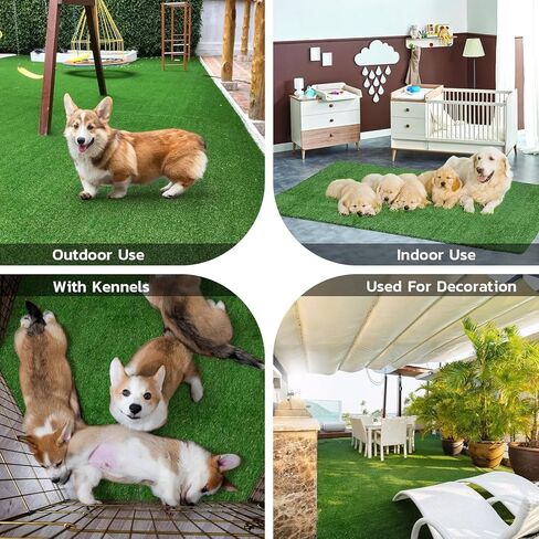 Artificial Pee Grass Pad for Dogs, Fake Grass Replacement Pads for Dog Potty Tray Training Pet Turf, Indoor and Outdoor Mat- 2 Packs (35.5" x 23.6") in Kuwait