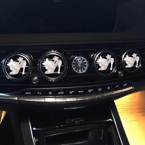 مشابك تنفيس الهواء للأحذية ذات الكعب العالي، 4 قطع من الكريستال معطرات هواء السيارة، مشابك لتهوية السيارة، مشبك من حجر الراين الماسي على شكل فيل لتزيين السيارة وديكور السيارة الداخلي وإكسسوارات السيارة للنساء (4 قطع حذاء) in Kuwait