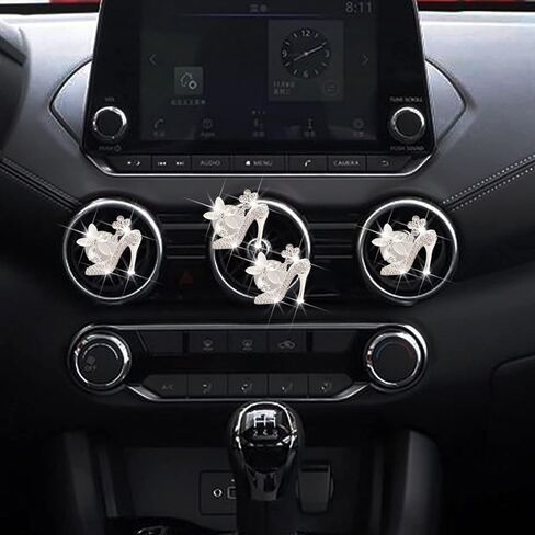 مشابك تنفيس الهواء للأحذية ذات الكعب العالي، 4 قطع من الكريستال معطرات هواء السيارة، مشابك لتهوية السيارة، مشبك من حجر الراين الماسي على شكل فيل لتزيين السيارة وديكور السيارة الداخلي وإكسسوارات السيارة للنساء (4 قطع حذاء) in Kuwait