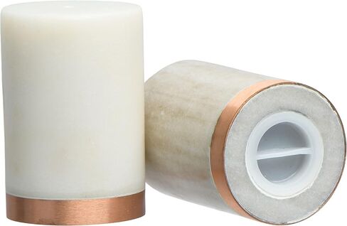 Creative Co-Op Marble Peper Shakers (Set of 2) Salt and Pepper Mills, White in Saudi Arabia