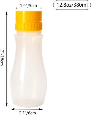 3 Pcs 5-hole Sauce Squeeze Bottle,12.8oz/380ml Plastic Condiment Squeeze Bottle for Ketchup Jam Mayonnaise BBQ Sauce,Yellow in Kuwait