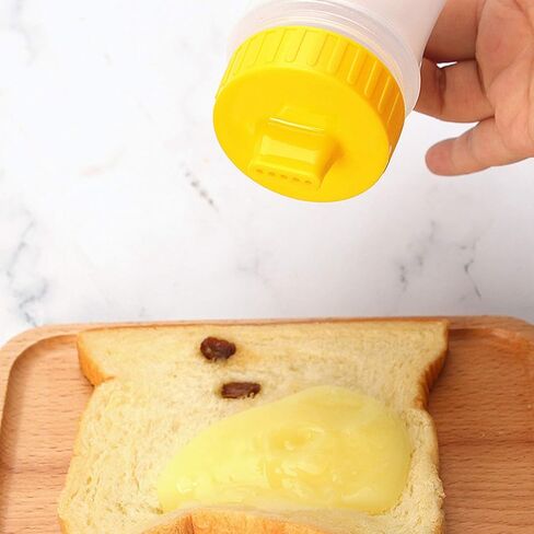 3 Pcs 5-hole Sauce Squeeze Bottle,12.8oz/380ml Plastic Condiment Squeeze Bottle for Ketchup Jam Mayonnaise BBQ Sauce,Yellow in Kuwait