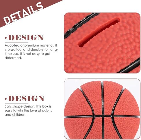 بنك كرة السلة الخنزير، كرة السلة الرياضية تحت عنوان بنك العملات المعدنية، حجم كبير من الراتنج الرياضي لكرة المال وعاء توفير المال للأطفال هدايا عيد ميلاد ديكور سطح المكتب in Kuwait