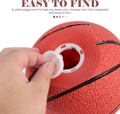 بنك كرة السلة الخنزير، كرة السلة الرياضية تحت عنوان بنك العملات المعدنية، حجم كبير من الراتنج الرياضي لكرة المال وعاء توفير المال للأطفال هدايا عيد ميلاد ديكور سطح المكتب in Kuwait