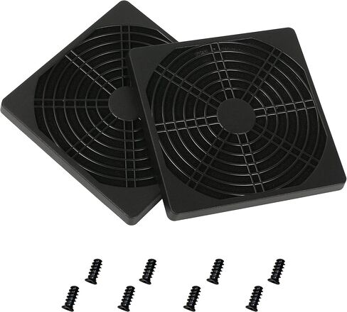 GELRHONR 120 x 120mm PC Chassis Fan Dust Cover,2 PCS 125mm Computer Dustproof Fan Protector Dust Filter Cover Grill with Screws (Black-12cm) in Saudi Arabia