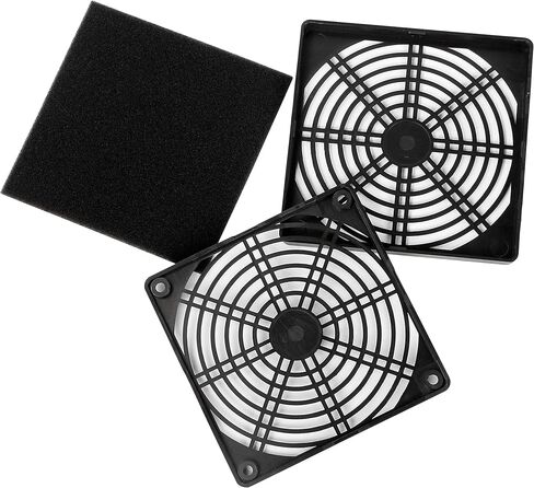 GELRHONR 120 x 120mm PC Chassis Fan Dust Cover,2 PCS 125mm Computer Dustproof Fan Protector Dust Filter Cover Grill with Screws (Black-12cm) in Saudi Arabia