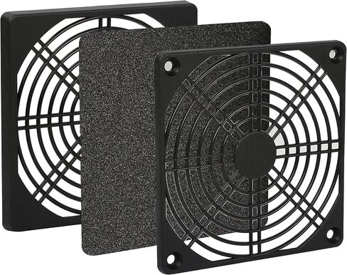 GELRHONR 120 x 120mm PC Chassis Fan Dust Cover,2 PCS 125mm Computer Dustproof Fan Protector Dust Filter Cover Grill with Screws (Black-12cm) in Saudi Arabia