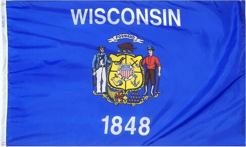 Annin Flagmakers Wisconsin State Flag USA-Made to Official State Design Specifications, 3 x 5 Feet (Model 145960) in Saudi Arabia