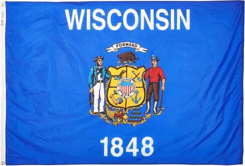 Annin Flagmakers Wisconsin State Flag USA-Made to Official State Design Specifications, 3 x 5 Feet (Model 145960) in Saudi Arabia