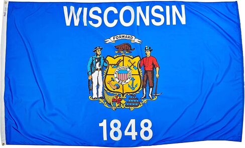 Annin Flagmakers Wisconsin State Flag USA-Made to Official State Design Specifications, 3 x 5 Feet (Model 145960) in Saudi Arabia