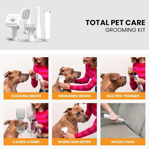 FurCare Pro 3-in-1 Grooming Kit with Vacuum Suction (99%), Dryer, and Professional Clippers. Includes Tools for Efficient Pet Grooming, 4L Dust Cup, Low Noise. Ideal for Dogs, Cats & More! in Saudi Arabia