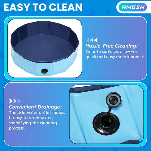 Dog Whelping Box, Foldable Birthing Pool for Dogs, Whelping Pool for Puppies, Poartable Plastic Swimming Pool & Bath Tub for Dogs, Blue (Blue, 31.5" Dia. × 7.9" H (80cm × 20cm)) in Saudi Arabia