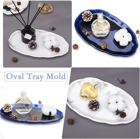 FineInno Tray Resin Mold,Oval Silicone Mold for Epoxy Resin,Jewelry Dish Casting Mold DIY Concrete Jewelry Container Ring Trinket Storage Plate in Saudi Arabia