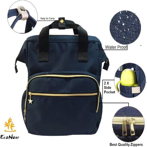 Econour Diaper Bag Backpack, Multifunction Travel Back Pack maternity bags for baby Changing Bags, Large Capacity, Waterproof Travel Back Pack Maternity Baby Nappy Changing Bags for Mom Dad (Blue) in Saudi Arabia