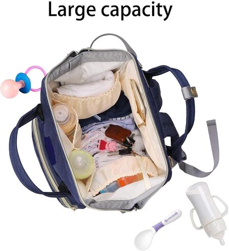 Econour Diaper Bag Backpack, Multifunction Travel Back Pack maternity bags for baby Changing Bags, Large Capacity, Waterproof Travel Back Pack Maternity Baby Nappy Changing Bags for Mom Dad (Blue) in Saudi Arabia