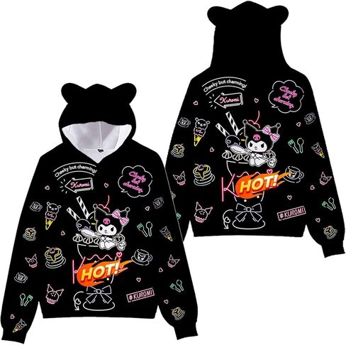 Cute Unisex Cat Ear Hoodies Sweater Womens Long Sleeve Hoodie Purple/Black/White Lovely Fashion Hoodies in Saudi Arabia