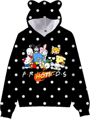Cute Unisex Cat Ear Hoodies Sweater Womens Long Sleeve Hoodie Purple/Black/White Lovely Fashion Hoodies in Saudi Arabia