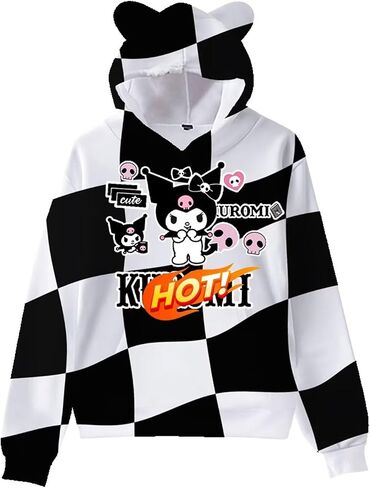 Cute Unisex Cat Ear Hoodies Sweater Womens Long Sleeve Hoodie Purple/Black/White Lovely Fashion Hoodies in Saudi Arabia