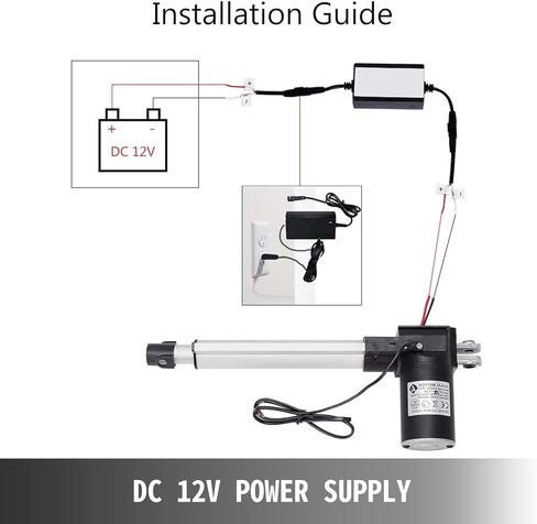 Happybuy 10 بوصة السكتة الدماغية المحركات الكهربائية DC 12V مع شريحة متزايدة المحركات الثقيلة 6000N / 1320LB لكرسي طاولة التلفزيون رفع سرير التدليك أريكة كهربائية in Kuwait