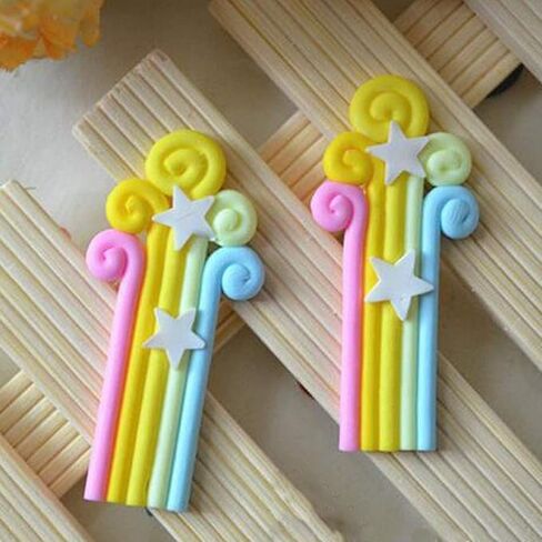 Pupdoge 18 pcs Cute Rainbow Slime Charms Clouds Ornaments Resin Flat Back Flatbacks for DIY Scrapbooking Craft Decoration in Saudi Arabia