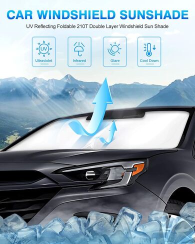 KUST Windshield Sun Shade for Subaru Legacy 2020-2023 2024 Window Shade Sun Visor Cover Foldable Blocks UV Rays Keep Your Car Cooler in Saudi Arabia