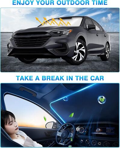 KUST Windshield Sun Shade for Subaru Legacy 2020-2023 2024 Window Shade Sun Visor Cover Foldable Blocks UV Rays Keep Your Car Cooler in Saudi Arabia