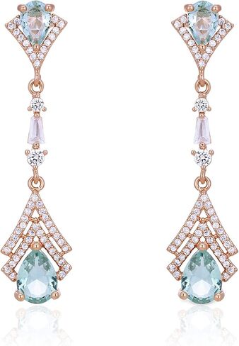 Cconcept8 Hypoallergenic and Nikel Free Long drop Earrings with Zircornia, 925 Sterling Silver Post for wamen and girls in Kuwait