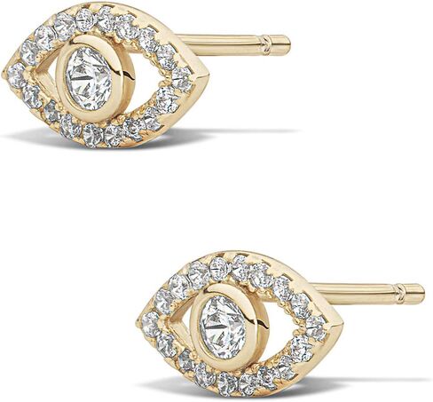 MILLA CZ Gold Stud Earrings & Sterling Silver Stud Earrings - Inspirational Boho Earrings for Women Trendy Indie Jewelry, Hippie Jewelry in Saudi Arabia