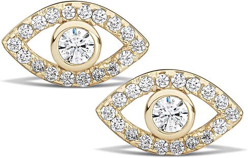 MILLA CZ Gold Stud Earrings & Sterling Silver Stud Earrings - Inspirational Boho Earrings for Women Trendy Indie Jewelry, Hippie Jewelry in Saudi Arabia