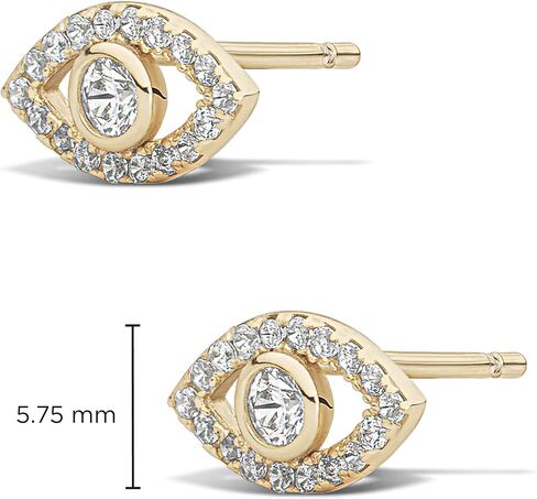 MILLA CZ Gold Stud Earrings & Sterling Silver Stud Earrings - Inspirational Boho Earrings for Women Trendy Indie Jewelry, Hippie Jewelry in Saudi Arabia