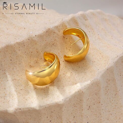 أقراط ذهبية للنساء أقراط مطلية بالذهب عيار 14 قيراط أقراط زركونيا مكعبة أنيقة أقراط ذهبية مكتنزة خفيفة الوزن تشيكوسلوفاكيا أقراط تعليق للنساء مجوهرات عصرية in Kuwait