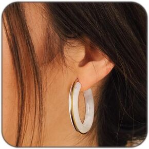Acrylic Hoop Earrings for Women Tortoise Resin Earrings Fashion Colorful Bohemia Statement Dangle Earring Studs