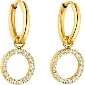 PURELEI® Closed Glow Hoop Earrings – Stainless steel jewelry – Water-resistant earrings with pendant – 0,55 inch diameter – Fashion jewelry for your individual look in Kuwait