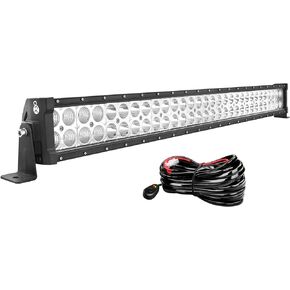 Willpower 15 inch 90W Spot Flood Combo LED Work Light Bar with Wiring Harness Kit for Truck Car ATV SUV 4X4 4WD Jeep Truck Driving Lamp