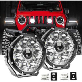 COLIGHT 5 Inch 100W Round LED Offroad Lights 20000LM LED Light Pods Lights Spot Ditch lights Super Bright Driving Lights Ditch Lights Focused for Trucks Pickup 4x4 SUV ATV UTV