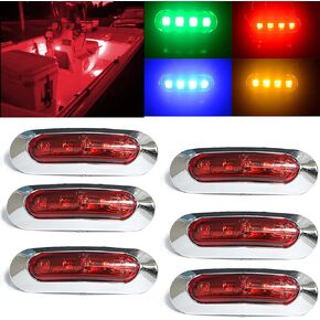 6PCS LED Boat Marine Lights,12V Waterproof Red Interior Courtesy Strip Light Deck Navigation Lights Night Fishing Swimming
